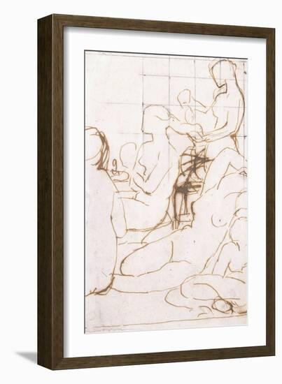 Study for the Turkish Bath-Jean-Auguste-Dominique Ingres-Framed Giclee Print
