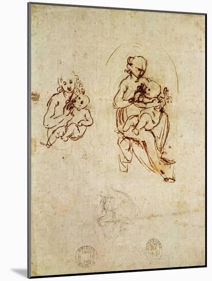 Study for the Virgin and Child, C.1478-1480-Leonardo da Vinci-Mounted Giclee Print