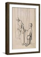 Study for 'The Woodman's Daughter', 1849 (Pen and Ink and Wash over Graphite on Wove)-John Everett Millais-Framed Giclee Print