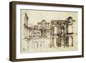 Study for Theatre in Palazzo Pitti in Florence-Pietro da Cortona-Framed Giclee Print