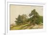 Study for Trees on Beverly Coast (Oil on Canvas)-John Frederick Kensett-Framed Giclee Print