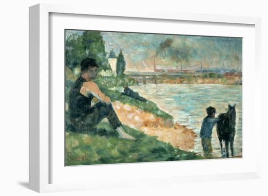 Study for Une Baignade, 1883-Georges Seurat-Framed Giclee Print