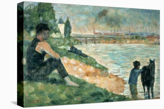 Study for Une Baignade, 1883-Georges Seurat-Stretched Canvas