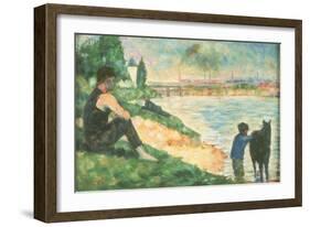 Study for 'Une Baignade', C.1883-Georges Seurat-Framed Giclee Print