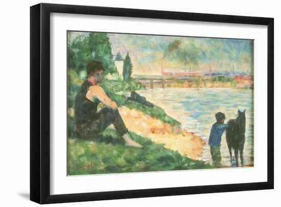 Study for 'Une Baignade', C.1883-Georges Seurat-Framed Giclee Print