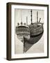 Study for Venetian Ship Seen from Stern, Drawing, 18th Century-null-Framed Giclee Print