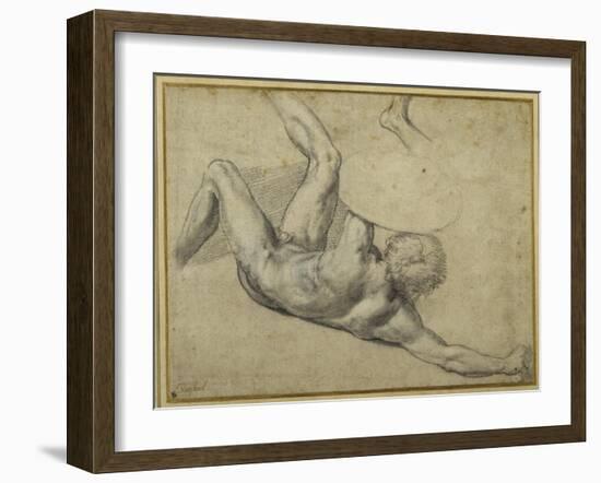 Study for Warrior Fallen in the 'Battle of Constantine', Sala Di Costantino-Giulio Romano-Framed Giclee Print