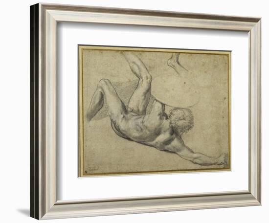 Study for Warrior Fallen in the 'Battle of Constantine', Sala Di Costantino-Giulio Romano-Framed Giclee Print