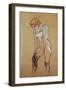 Study for " Woman putting on her stocking", 1894 Essence on board, 61,5 x 44,5 cm.-Henri de Toulouse-Lautrec-Framed Giclee Print