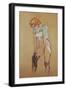 Study for " Woman putting on her stocking", 1894 Essence on board, 61,5 x 44,5 cm.-Henri de Toulouse-Lautrec-Framed Giclee Print