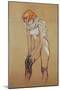 Study for " Woman putting on her stocking", 1894 Essence on board, 61,5 x 44,5 cm.-Henri de Toulouse-Lautrec-Mounted Giclee Print