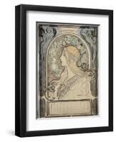 Study for 'Zodiac', 1896-Alphonse Mucha-Framed Giclee Print