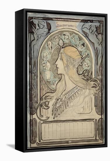 Study for 'Zodiac', 1896-Alphonse Mucha-Framed Stretched Canvas