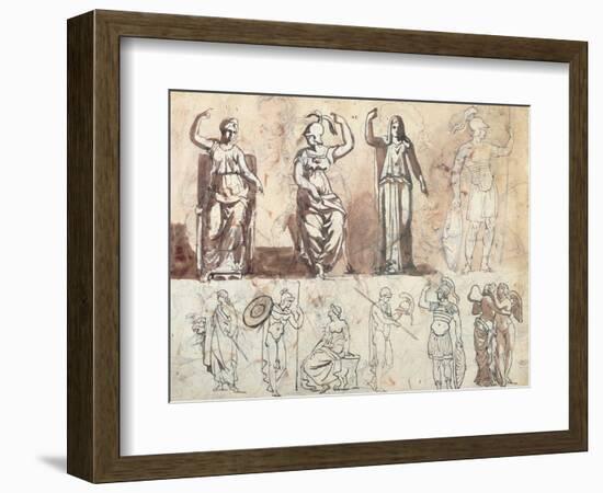 Study from Antique Models-Theodore Gericault-Framed Giclee Print