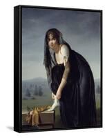 Study from Life of a Woman or Portrait of Madame Soustra by Marie Denise Villers-null-Framed Stretched Canvas
