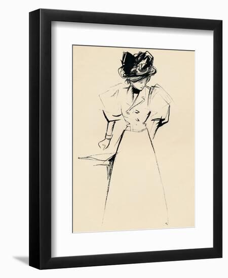 Study in Indian Ink by Forain, C1898-Jean Louis Forain-Framed Premium Giclee Print