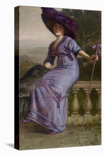 Study in Purple: Portrait of Gertrude McFarland, 1912-Theodore Wores-Stretched Canvas