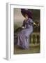 Study in Purple: Portrait of Gertrude McFarland, 1912-Theodore Wores-Framed Giclee Print