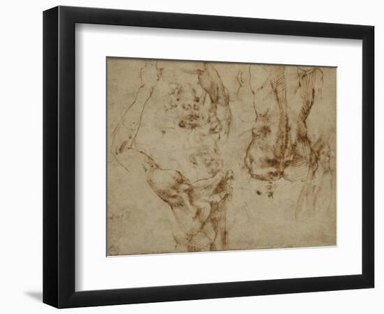 Study of a Back and Shoulder-Michelangelo Buonarroti-Framed Giclee Print