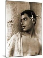 Study of a Boy with Flowers in His Hair, Naples, C.1899-Wilhelm Von Gloeden-Mounted Photographic Print