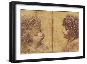 Study of a Child's Head-Leonardo da Vinci-Framed Giclee Print