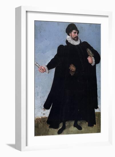 Study of a Costume, 16th Century-Lucas van Valckenborch-Framed Giclee Print