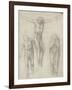 Study of a Crucified Christ and Two Figures, C.1560-Michelangelo Buonarroti-Framed Giclee Print