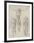 Study of a Crucified Christ and Two Figures, C.1560-Michelangelo Buonarroti-Framed Giclee Print