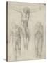 Study of a Crucified Christ and Two Figures, C.1560-Michelangelo Buonarroti-Stretched Canvas