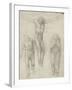 Study of a Crucified Christ and Two Figures, C.1560-Michelangelo Buonarroti-Framed Giclee Print