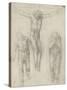 Study of a Crucified Christ and Two Figures, C.1560-Michelangelo Buonarroti-Stretched Canvas