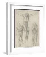 Study of a Crucified Christ and Two Figures, C.1560-Michelangelo Buonarroti-Framed Giclee Print