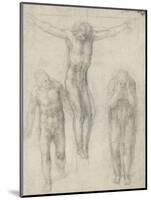 Study of a Crucified Christ and Two Figures, C.1560-Michelangelo Buonarroti-Mounted Giclee Print