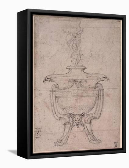 Study of a Decorative Urn-Michelangelo Buonarroti-Framed Stretched Canvas