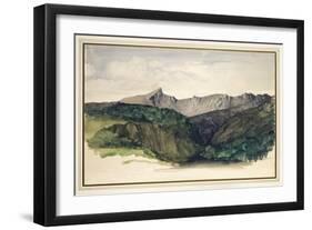 Study of a Distant Range of Mountains, 1860-William Dyce-Framed Giclee Print