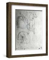 Study of a Dog and a Cat, c.1480-Leonardo da Vinci-Framed Giclee Print