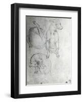 Study of a Dog and a Cat, c.1480-Leonardo da Vinci-Framed Giclee Print