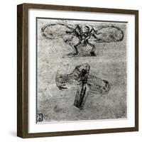 Study of a Dragonfly-Leonardo da Vinci-Framed Giclee Print