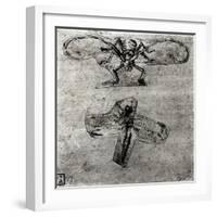 Study of a Dragonfly-Leonardo da Vinci-Framed Giclee Print