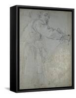 Study of a Draped Male Figure-Annibale Carracci-Framed Stretched Canvas