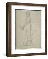 Study of a Female Figure in Traditional Italian Costume, 1852-55-Frederic Leighton-Framed Giclee Print