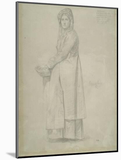 Study of a Female Figure in Traditional Italian Costume, 1852-55-Frederic Leighton-Mounted Giclee Print