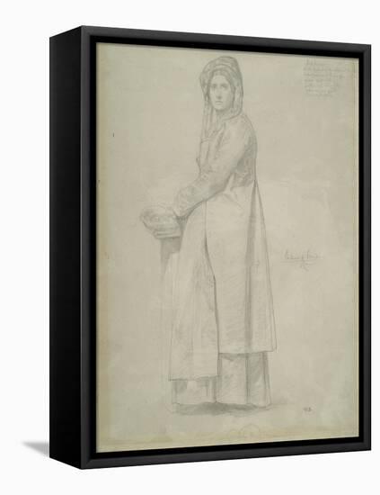 Study of a Female Figure in Traditional Italian Costume, 1852-55-Frederic Leighton-Framed Stretched Canvas
