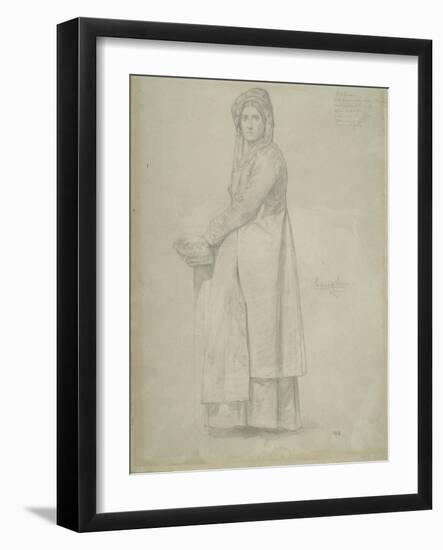 Study of a Female Figure in Traditional Italian Costume, 1852-55-Frederic Leighton-Framed Giclee Print