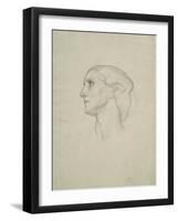 Study of a Female Head, 1852-55-Frederic Leighton-Framed Giclee Print