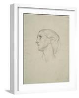 Study of a Female Head, 1852-55-Frederic Leighton-Framed Giclee Print