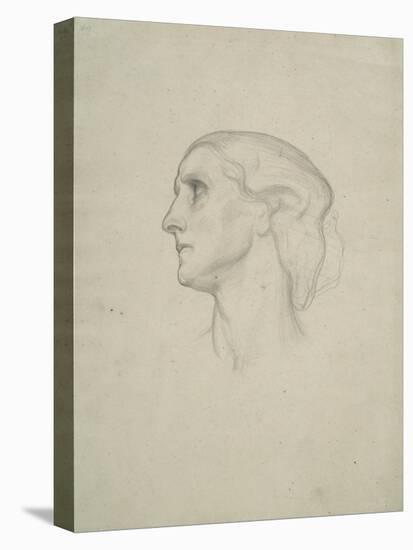 Study of a Female Head, 1852-55-Frederic Leighton-Stretched Canvas