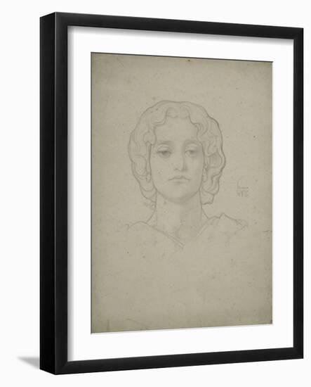 Study of a Female Head, 1856-Frederic Leighton-Framed Giclee Print