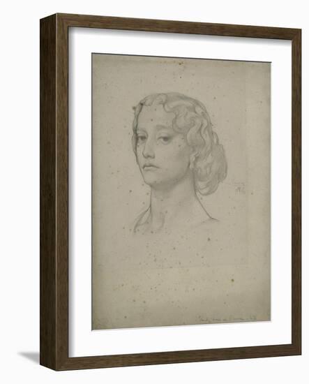 Study of a Female Head, 1856-Frederic Leighton-Framed Giclee Print