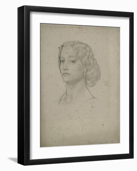 Study of a Female Head, 1856-Frederic Leighton-Framed Giclee Print